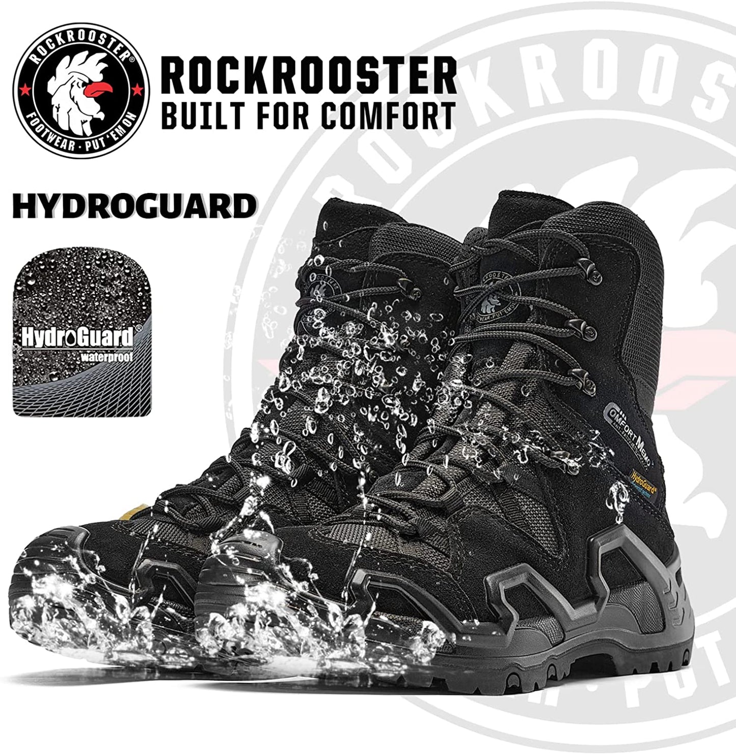 Bota marca ROCKROOSTER Walland Tactica 8" Impermeable
